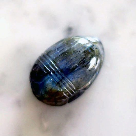 Labradorite Scarab Carving Natural Stone Loose Stone Egypt Collection