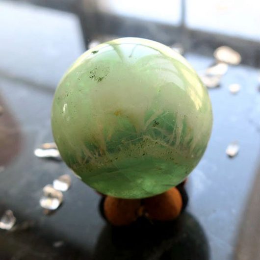 Fluorite Angel Feather Sphere (Round Stone) Natural Stone Ornament Collection 36mm