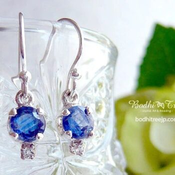 ブルーカイヤナイト ＋ トパーズ ピアス 両耳 付替可｜天然石ジュエリー
