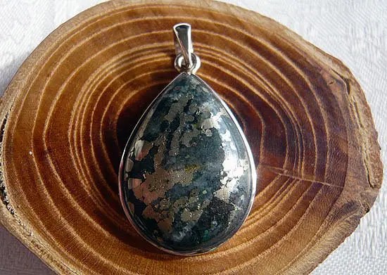 ヒーラーズゴールド ペンダント シルバー オーバル シンプル 覆輪|天然石ジュエリー