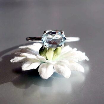 アクアマリン リング 爪留 sv925 #9 3月誕生石｜天然石ジュエリー