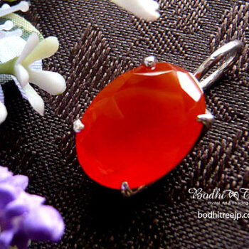 カーネリアン ペンダント オレンジ シルバー オーバル シンプル 爪留め ７月誕生石｜天然石ジュエリー