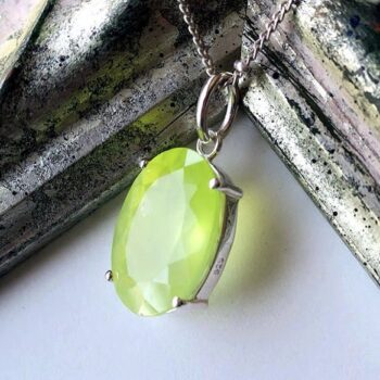 レモンカラー プリナイト ペンダント イエロー シルバー｜天然石ジュエリー