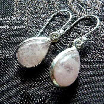 天然石 モルガナイト しずく型 シルバーピアス ｜ パワーストーンジュエリー 3月の誕生石