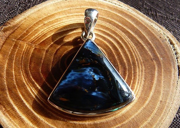 ピータサイト ペンダント シルバー 覆輪 シンプル|天然石ジュエリー