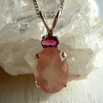 ローズクォーツ&ピンクトルマリン ペンダント シルバー 10月誕生石｜天然石ジュエリー