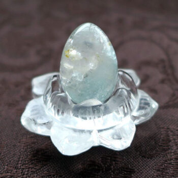 ブラジル産 非加熱 天然 バイカラー ブルートパーズ エッグ/たまご