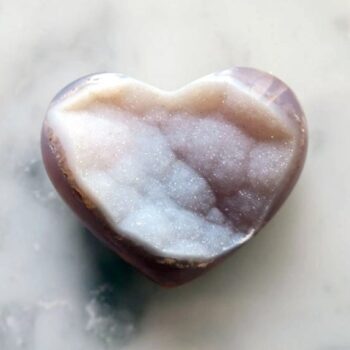 ドゥルージーピンクアゲート ハート ドゥルージーアゲート（めのう）ハートa | BodhiTree