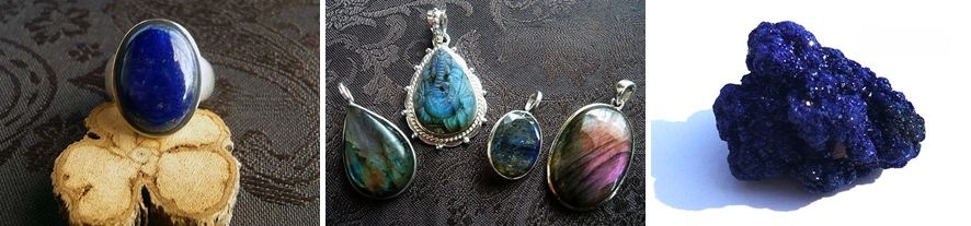 ラピスラズリ、アズライト、ラブラドライト