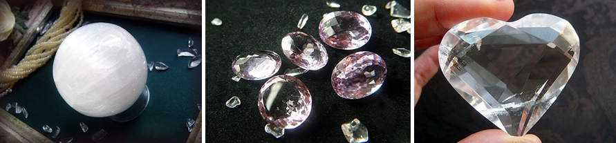 アメジスト、セレナイト、クリアクォーツ
