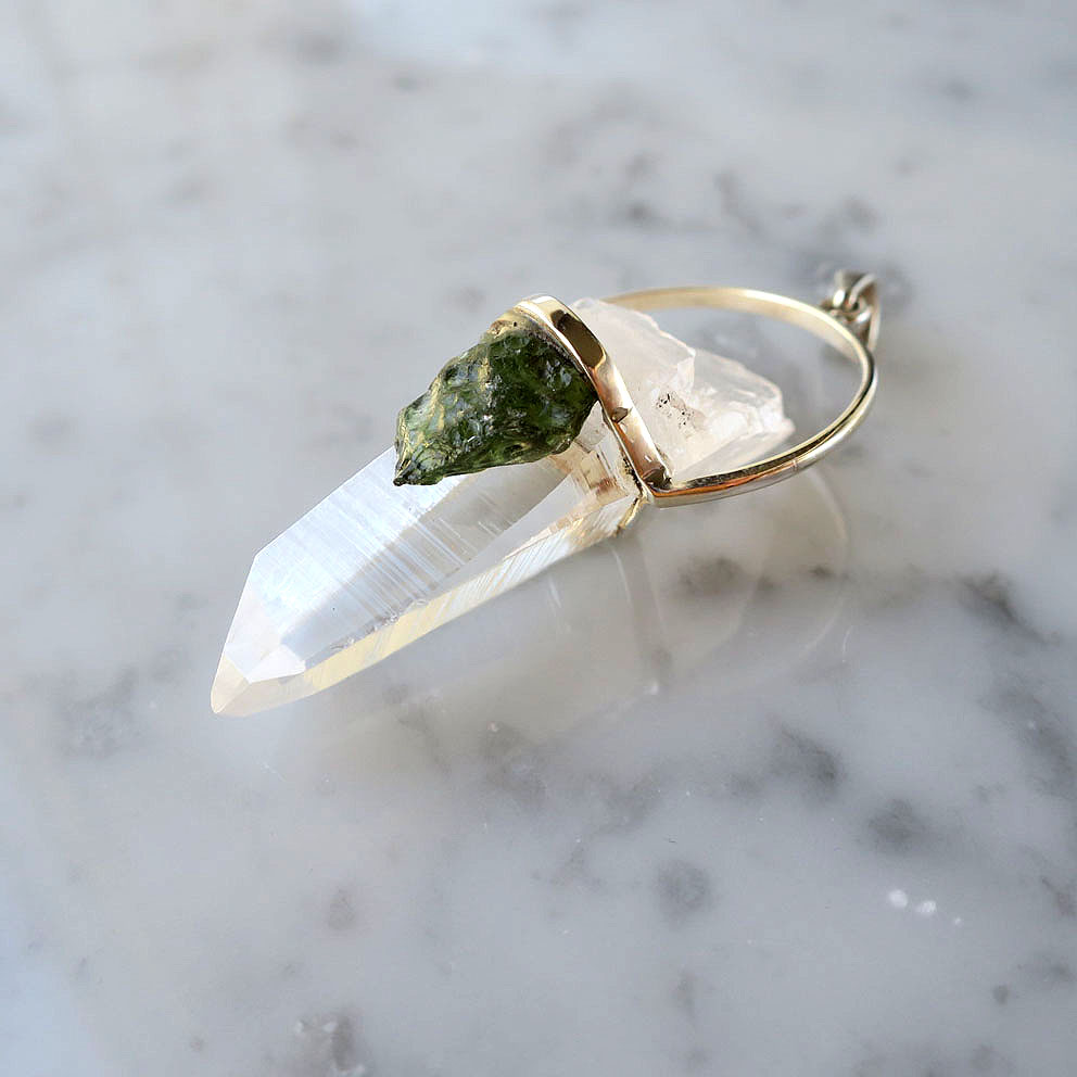 モルダバイト ペンダント SV925 セルフヒールド チェコ産 天然石 ハンドメイド