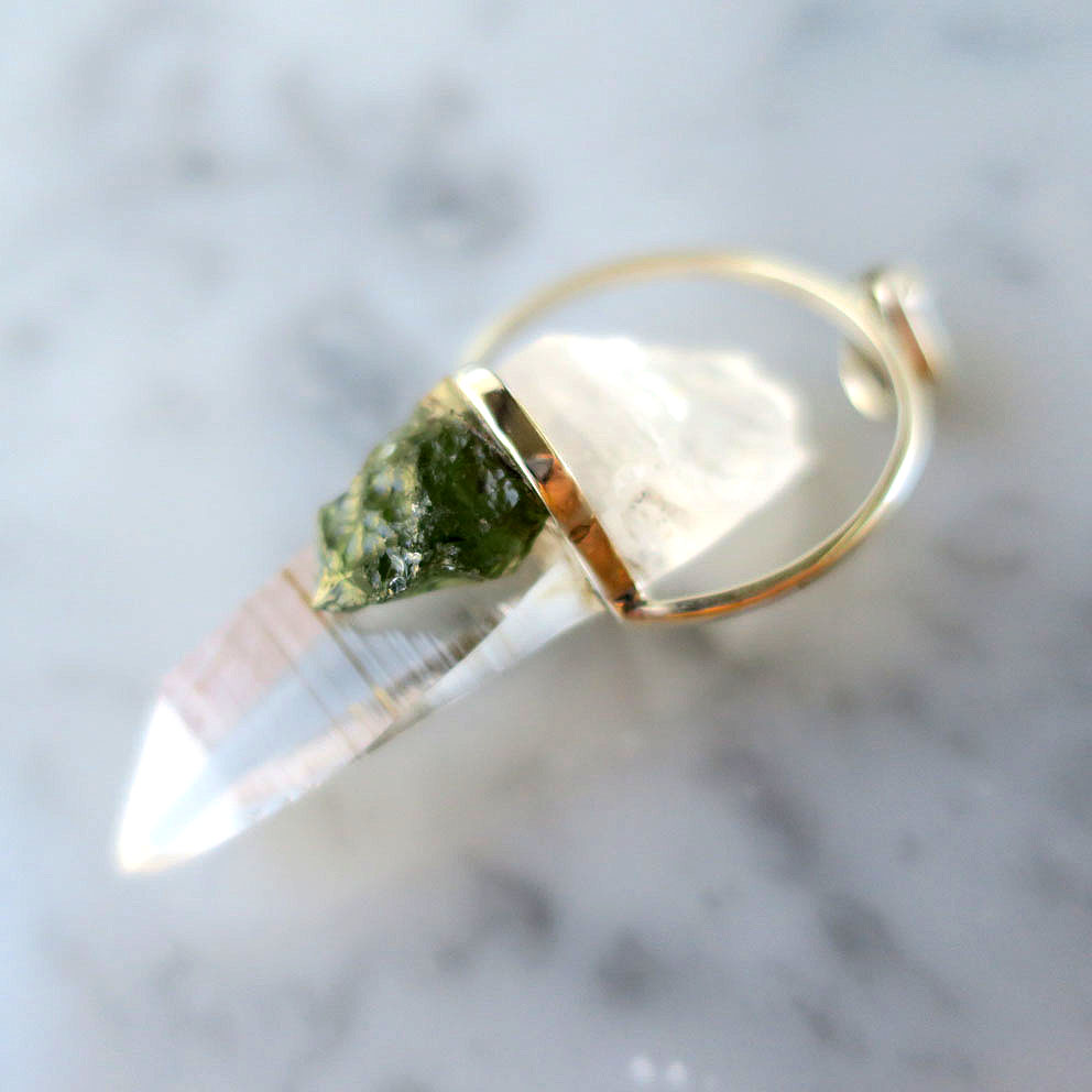 モルダバイト 原石ペンダント セルフヒールド チェコ産 SV925 パワーストーン