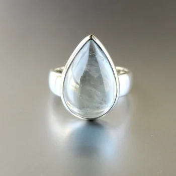 Front of Aquamarine Droplet Ring