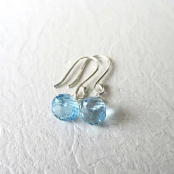 Hanging earrings with blue stones