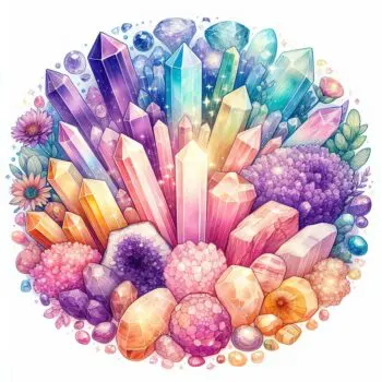a group of colorful crystals
