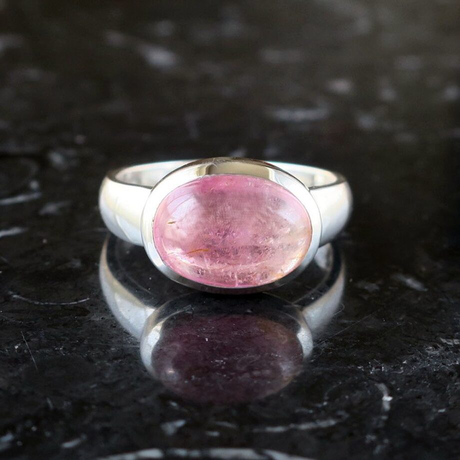 スピネル リング バイカラー オーバル カボション 4.35ct 天然石ジュエリー 8月誕生石
