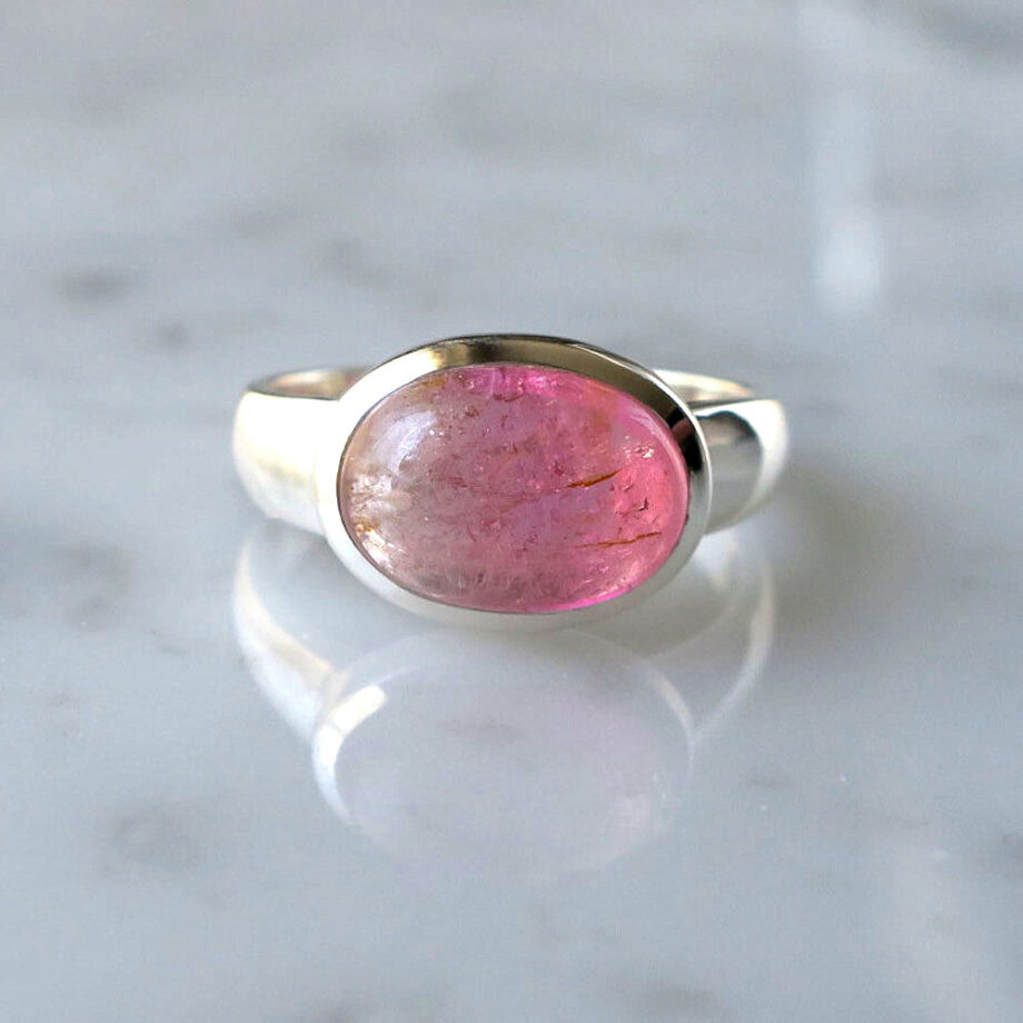 スピネル リング バイカラー オーバル カボション 4.35ct 天然石ジュエリー 8月誕生石