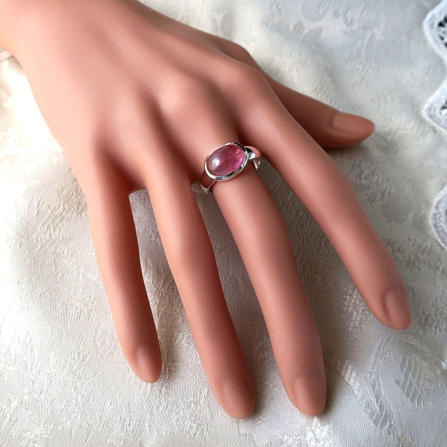 スピネル リング バイカラー オーバル カボション 4.35ct 天然石ジュエリー 8月誕生石