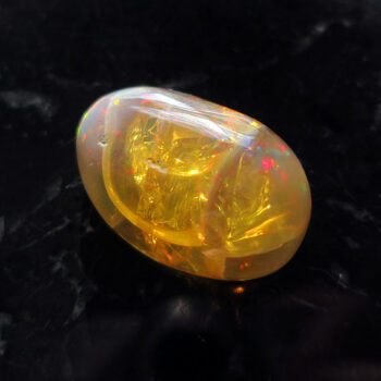 ウェロオパール 天然石 大きめ ルース 92.55ct 虹 オレンジ色 コレクション 置物｜ハンドメイド素材 10月誕生石