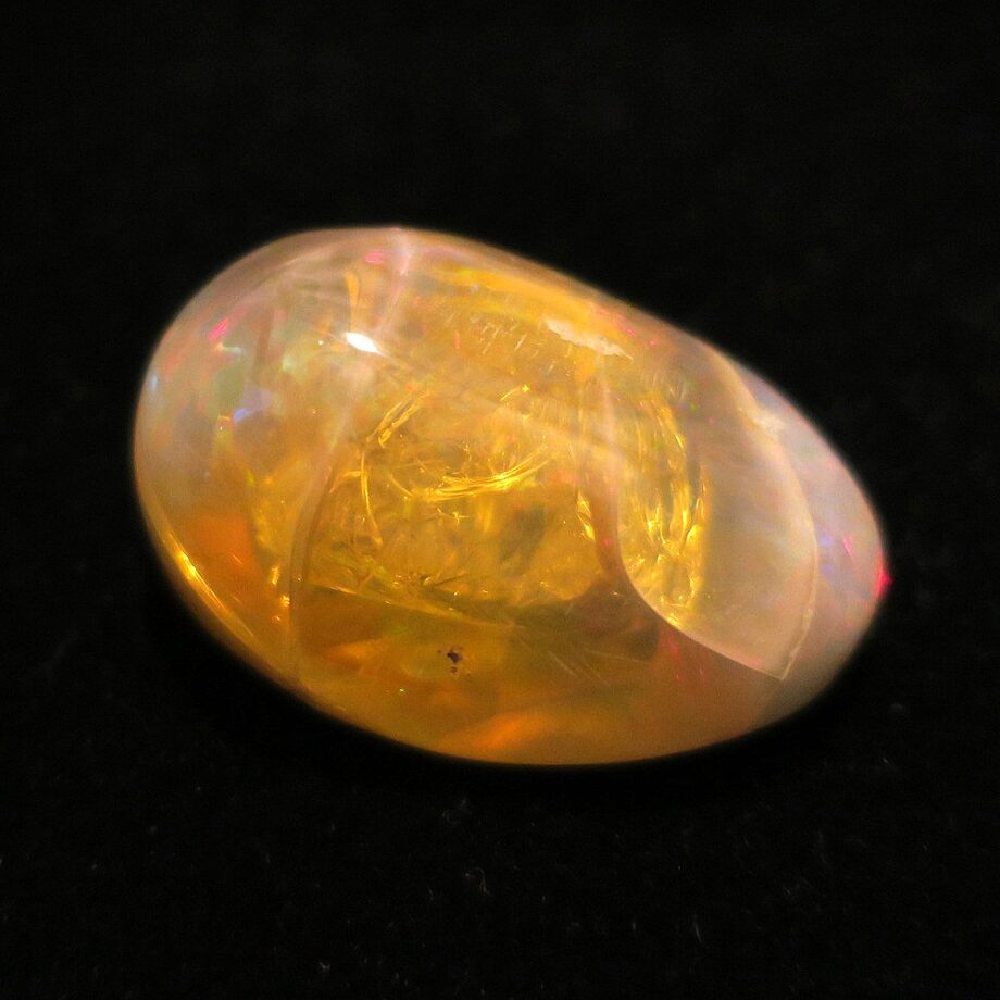 ウェロオパール 天然石 大きめ ルース 92.55ct 虹 オレンジ色 コレクション 置物｜ハンドメイド素材 10月誕生石