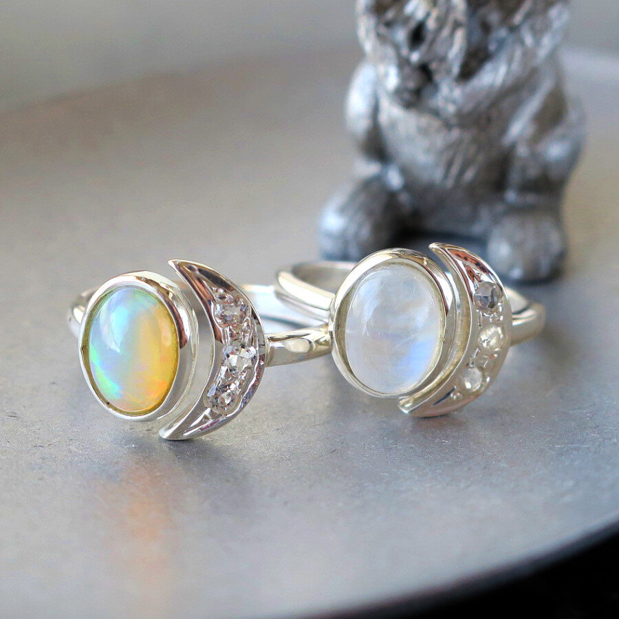 オパール オープンリング ギフトラッピング 10月誕生石 SV925 プレゼント用