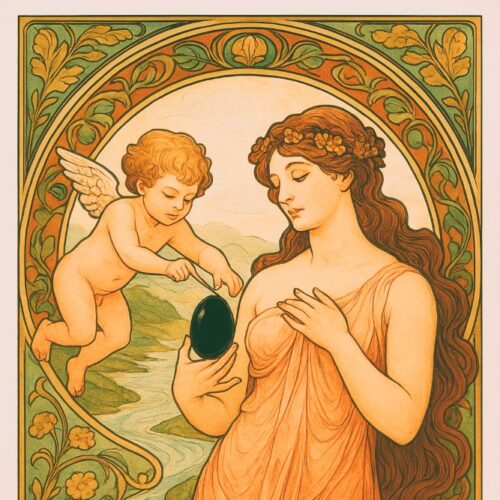 Illustration of Venus, Cupid, and Onyx ヴィーナスの爪 天使 オニキス イメージイラスト