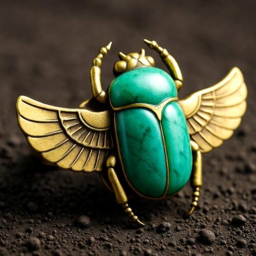 Amazonite Scarab Ring