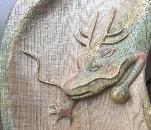 ライアー　手掘り　ヒーリング　龍　楽器　ハープ