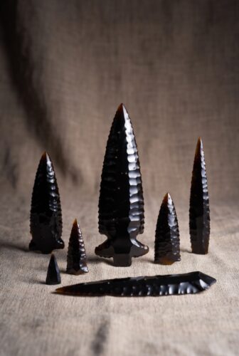 オブシディアン 矢じり ナイフ 器具の刃