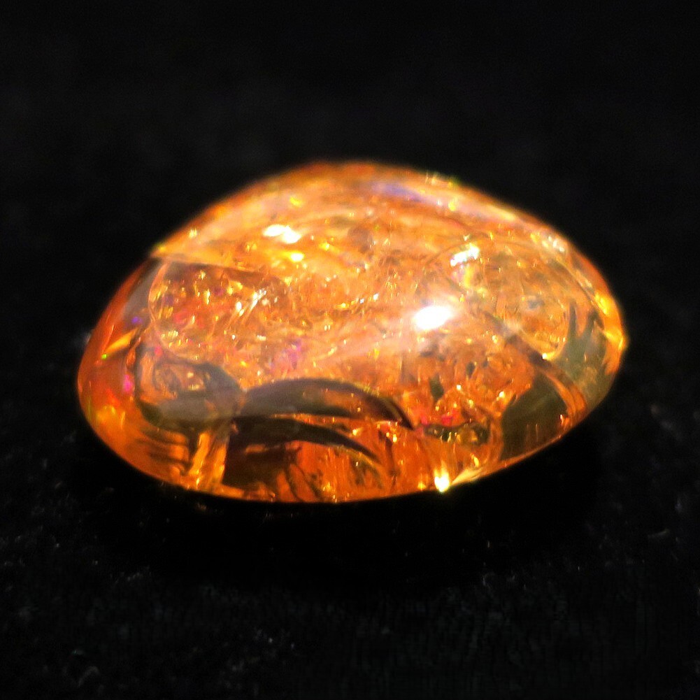 エチオピア ウォロ州 ウェロオパール 51.45ct 透明 アンバー ビビッド 虹色 ドイツ仕入れ コレクション ハンドメイド素材