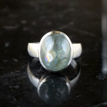 ブルージルコン リング オーバル 9ct フリーサイズ 天然石ジュエリー 12月誕生石