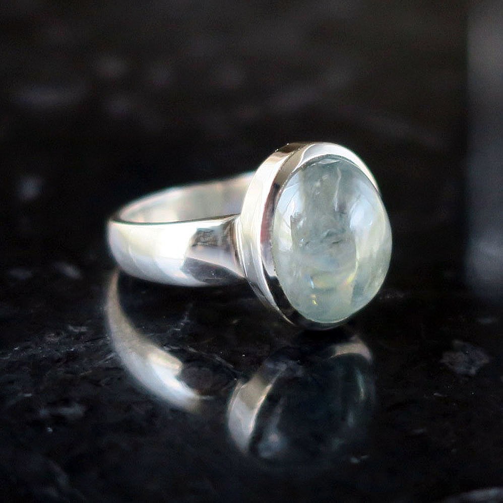 ブルージルコン リング オーバル 9ct フリーサイズ シルバー925 12月誕生石 天然石 レディース 一粒 シンプル グレイッシュブルー 鏡面仕上げ 甲丸 フクリン留め ハンドメイド ジュエリー