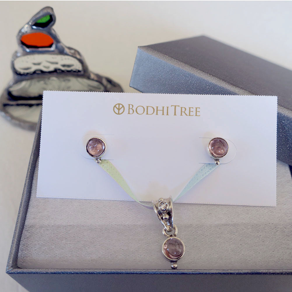 ギフト対応 オシャレ 10月誕生石 トルマリン ペンダント&ピアス セット ピンク