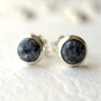 【OSHOマーブル】スタッドピアス まる型 sv925 両耳 モノトーン スピリチュアルジュエリー パワーストーン