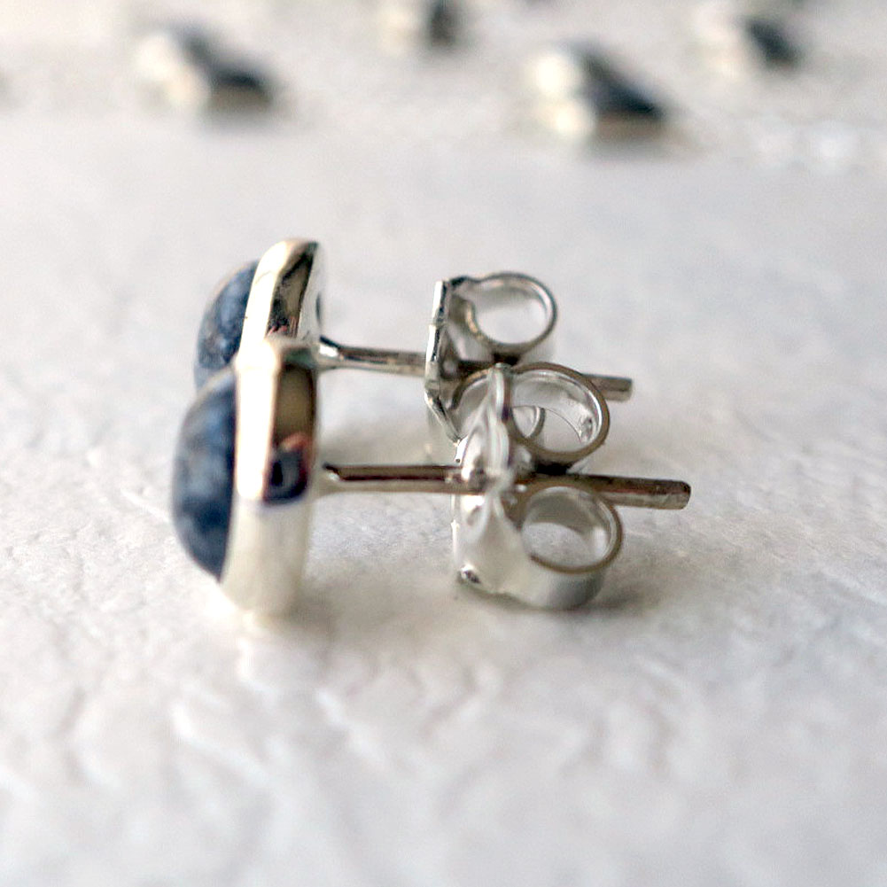 【OSHOマーブル】スタッドピアス まる型 sv925 両耳 モノトーン 横向き