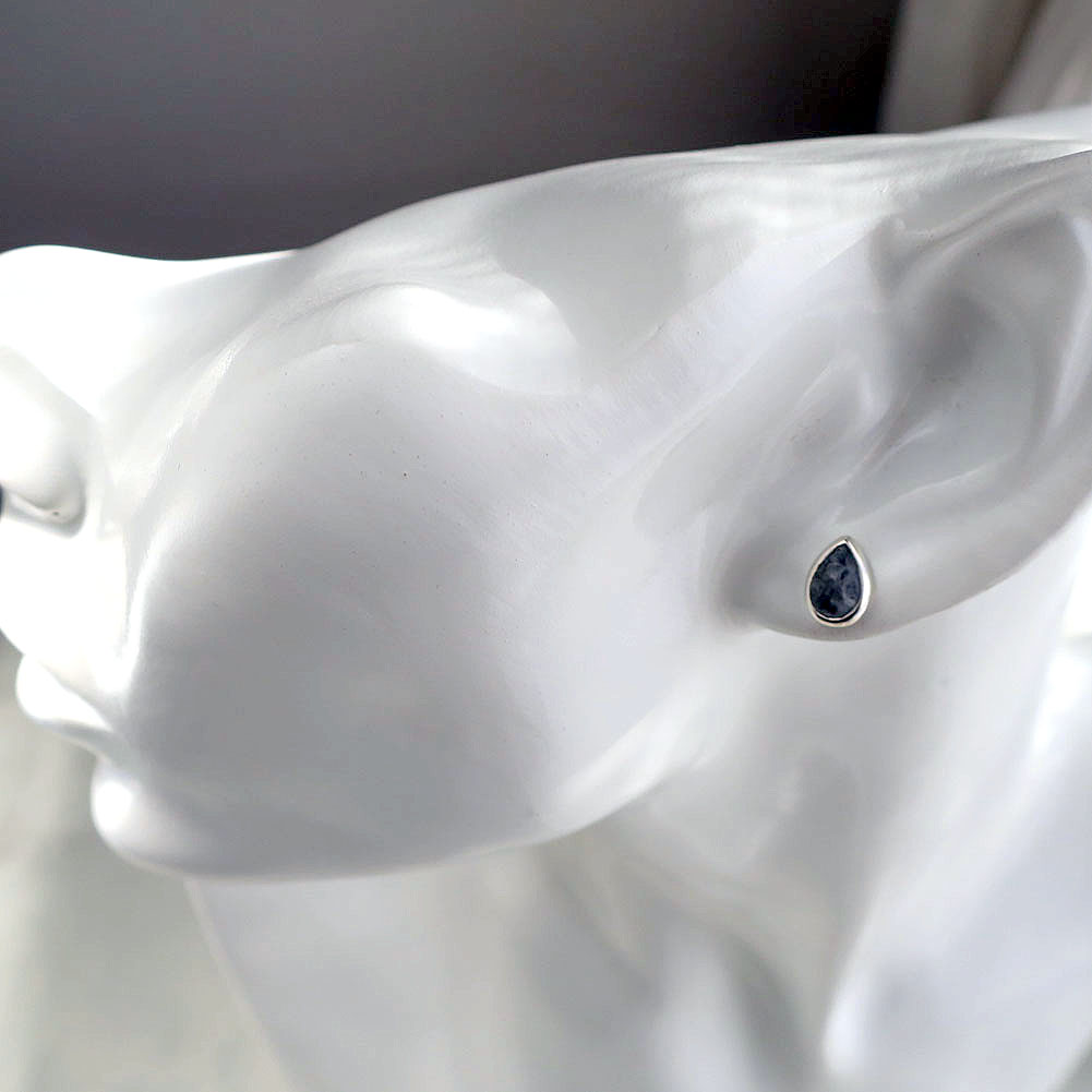 スタッドピアス【OSHOマーブル】 しずく型 片耳用 sv925 モノトーン 男女兼用 ギフト対応