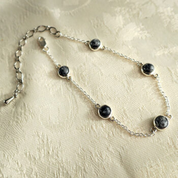 【OSHOマーブル】ブレスレット まる型 sv925 モノトーン スピリチュアルジュエリー パワーストーン