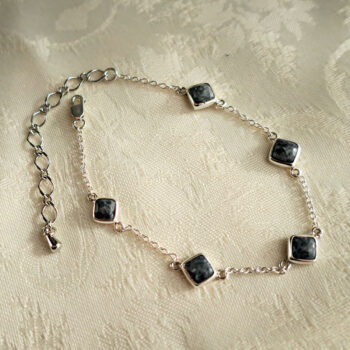 【OSHOマーブル】ブレスレット ひし形 sv925 モノトーン スピリチュアルジュエリー パワーストーン
