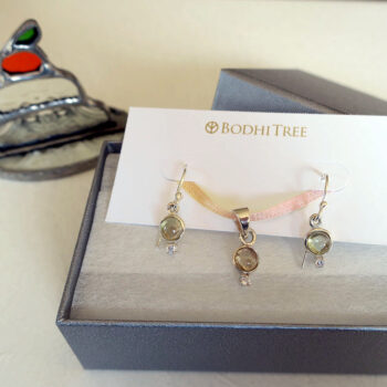 イエロートルマリン＋ジルコン ペンダント＆ピアス セット ギフト対応 10月誕生石 天然石ジュエリー