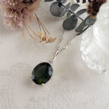 バチカン 一体型 ペンダント モルダバイト ムーンストーン SV925 sterling silver