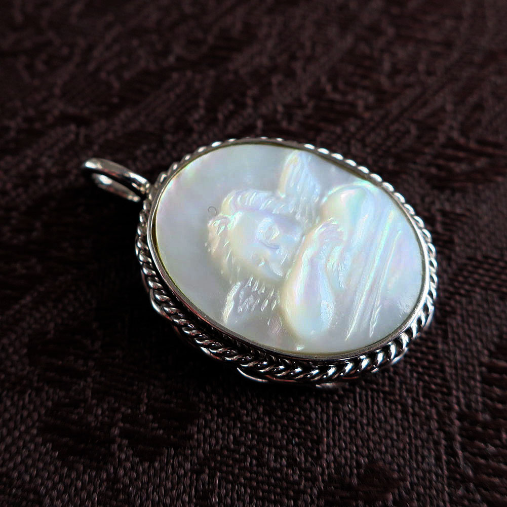 白蝶貝 天使 ペンダント 鏡面仕上げ 上品 silver jewelry high polish