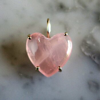 ローズクォーツ キャッツアイ ペンダント ハート型 シルバー 爪留め ピンク rose quartz cats eye pendant