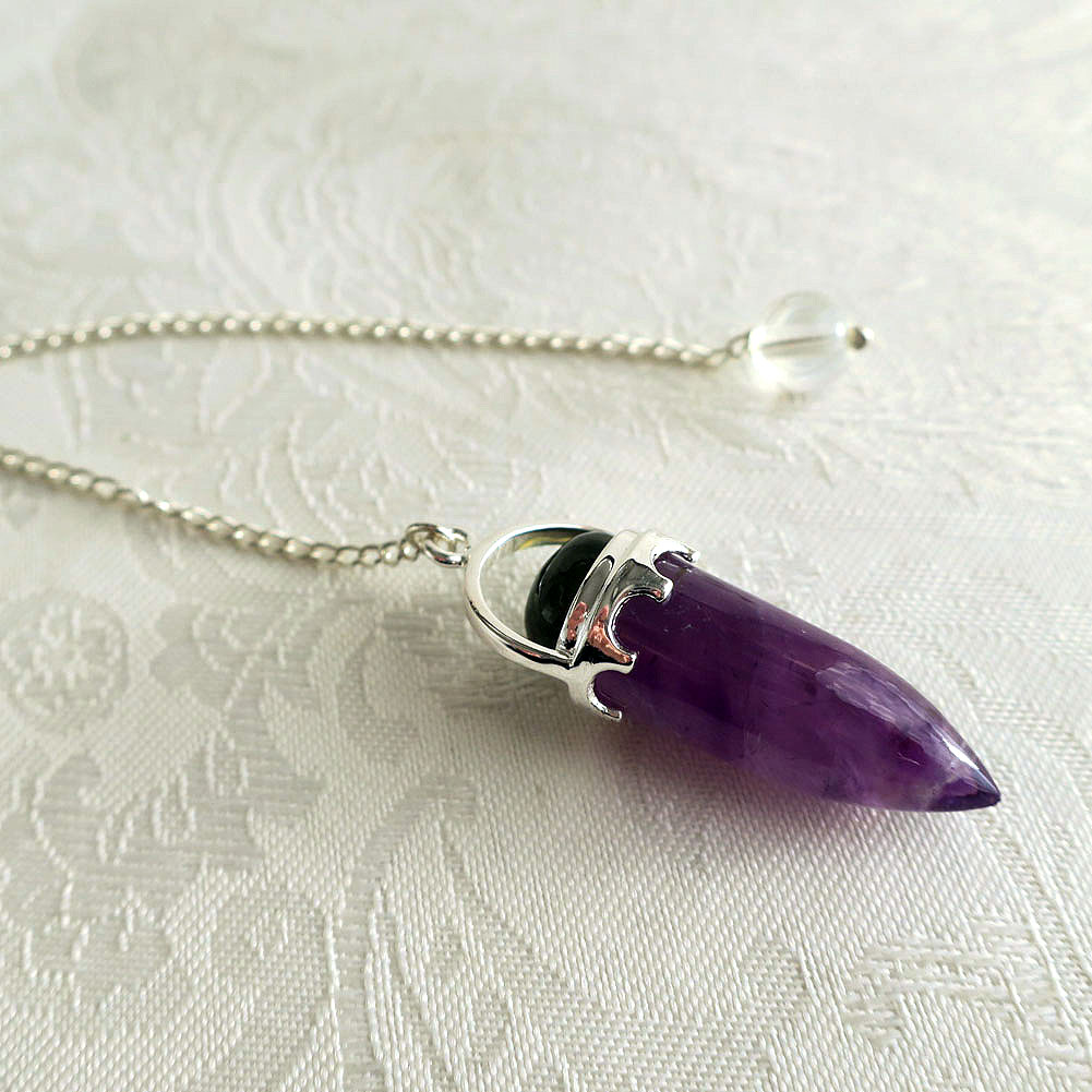 アメジスト ラブラドライト ペンデュラム 天然石 振り子 ダウジング 魔女 癒し ヒーリング pendulum labradorite