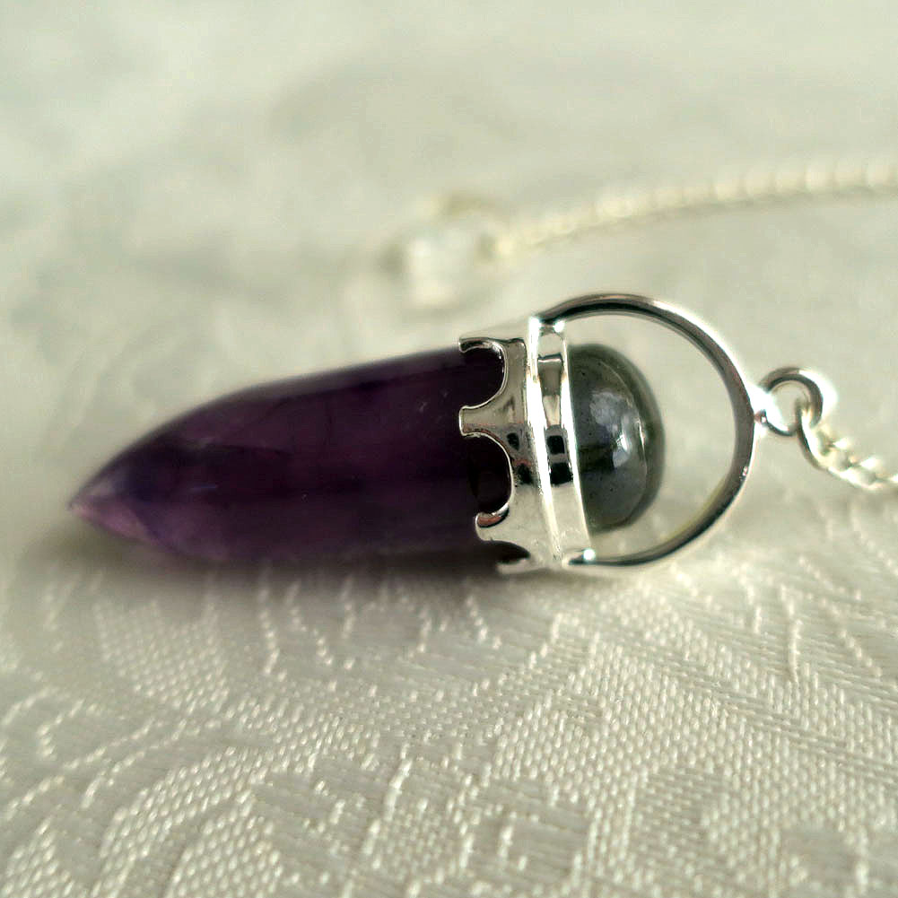 ペンデュラム ギフト ラッピング 天然石 アメジスト ラブラドライト プレゼント用 癒しグッズ ヒーリングツール