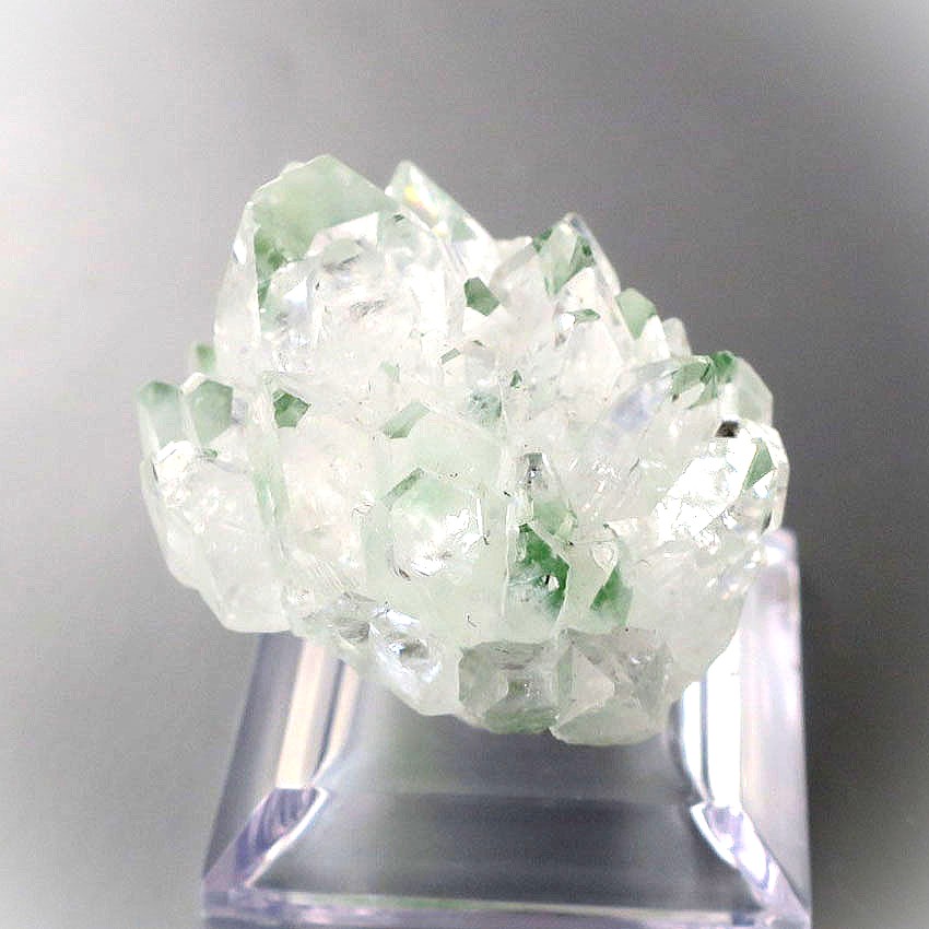 アポフィライト 透明感 逆光 グリーンファントム 結晶 光 天然石 コレクション translucent crystal backlight