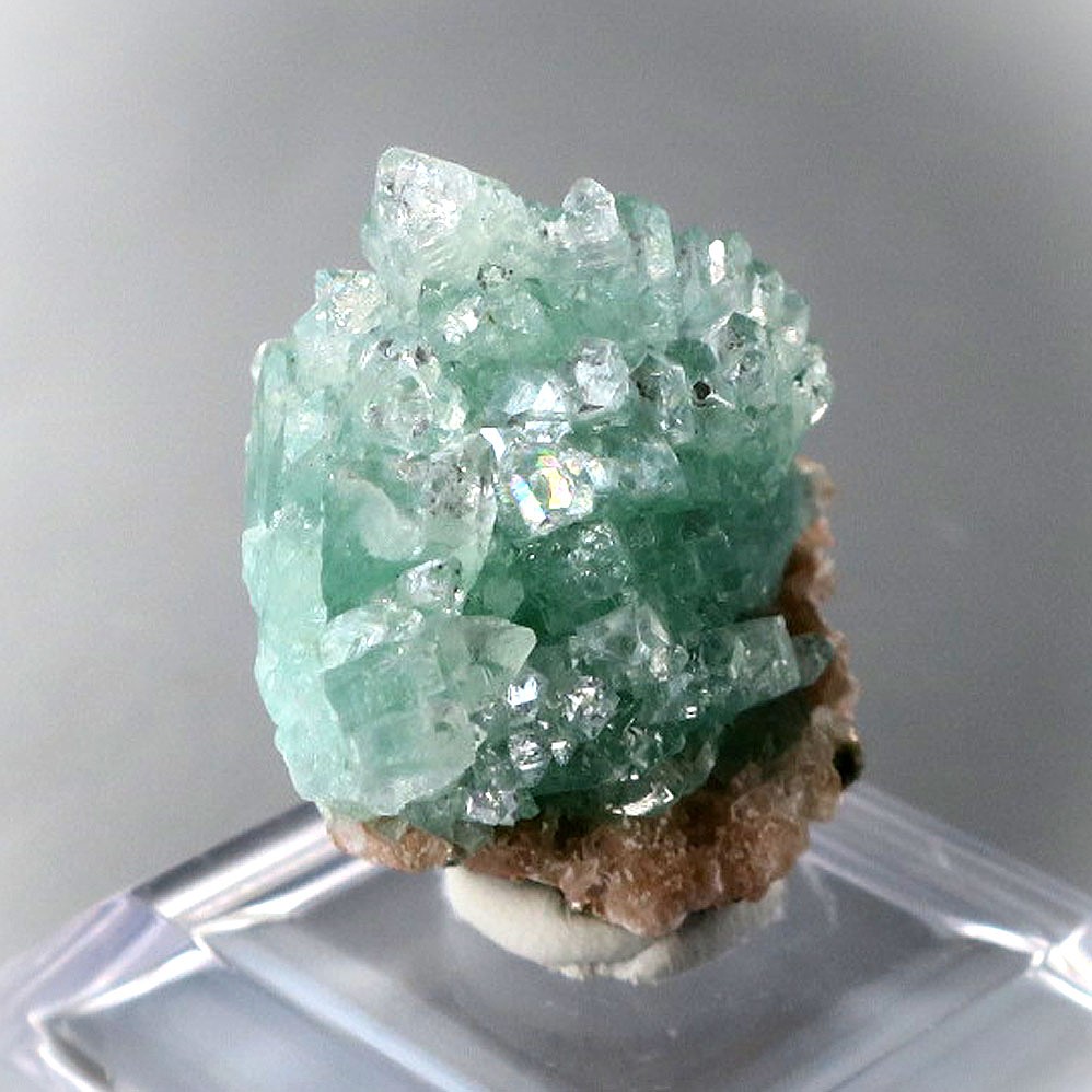 グリーンアポフィライト フラワー クラスター 天然石 原石 インド産 置物 結晶 green apophyllite cluster