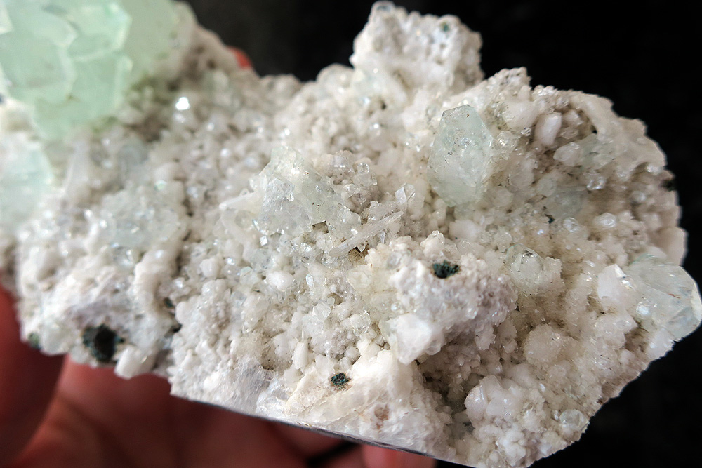 グリーンアポフィライト ヒューランダイト 共生構造 クラスター 接合部 原石 association crystal