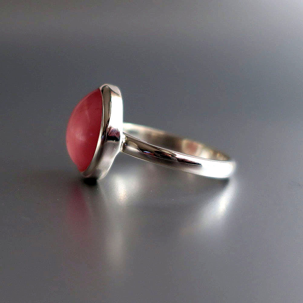 ロードクロサイト リング 側面 厚み 立体感 フォルム rhodochrosite ring side view